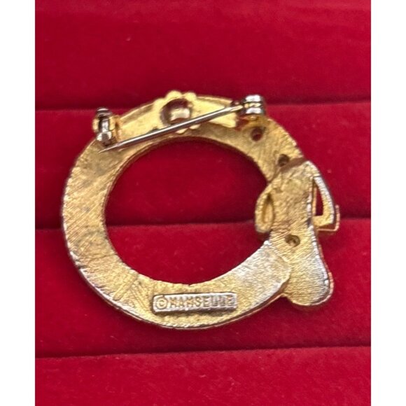 Vintage Mamselle Belt Buckle Gold-Tone Brooch Pin 1960s Collectible Jewelry - Picture 7 of 8